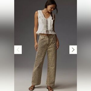 Citizens Of Humanity Free People Tan Floral Straight Leg Pants